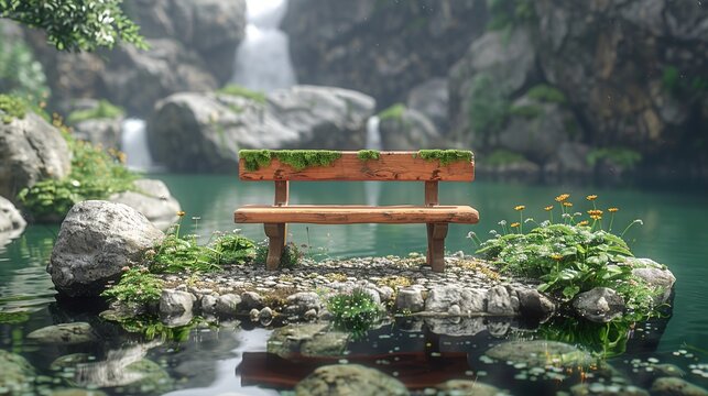 Modern Wooden Bench Isolated on White Background Premium Furniture Photography