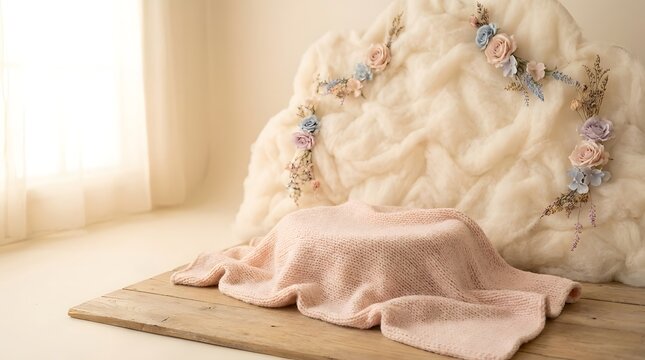 Dreamy Newborn Photography Backdrop Cloud Floral