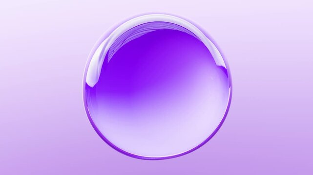 3D animation purple molecular structure transparent glass spheres. Abstract cosmetic science background for skincare, collagen, hyaluronic acid, serum. Animation video pattern, beauty branding.	