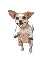 Obraz premium chihuahua dog running happily in vector illustration style