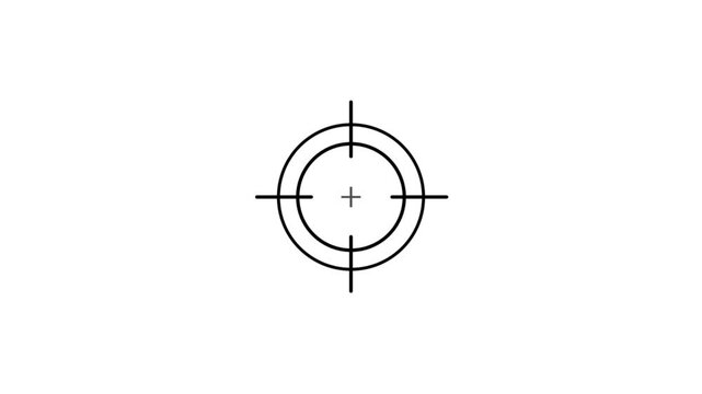 Scanning moving target shape with alpha channel, Target, Aim, Goal icons.Business target concept. Military training, Military target icon animation on black background