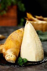 Fresh Bamboo Shoots on Rustic Plate © TrinhVan