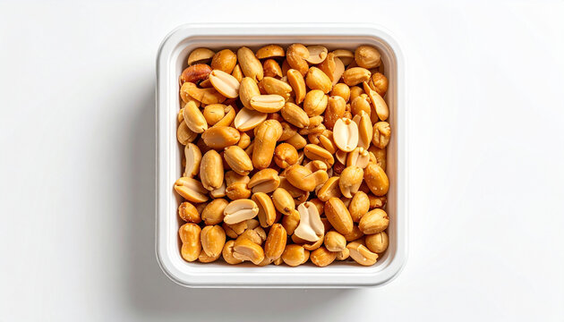 Closeup of Roasted Corn Nuts in a Square Bowl