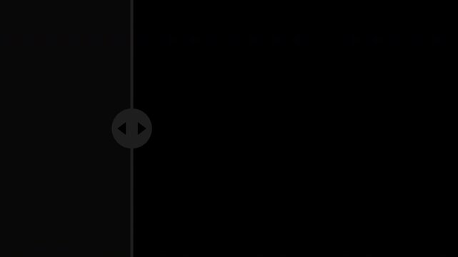 Before and after comparison slider moving side to side, flat motion graphic overlay on transparent background, black