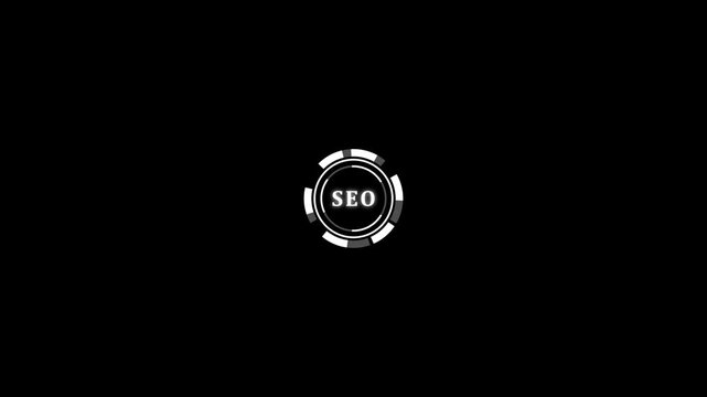 Business, Technology, Internet and network concept. SEO Search engine optimization marketing ranking. Hi tech motion graphic background, white flickering dots on background .4K VIDEO