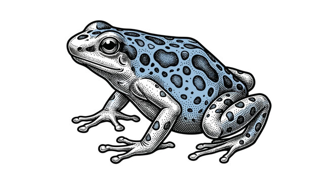 Detailed illustration of a blue frog.
