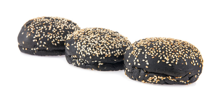 Black buns isolated on a white background.