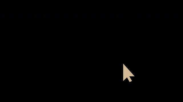 Mouse cursor moving and clicking with ripples, flat motion graphic overlay on transparent background, beige