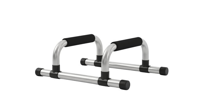 Push up bars for strength training and muscle exercise equipment isolated on a transparent background for fitness workout routines