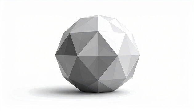 Geometric 3D Sphere with Faceted Design for Modern Art