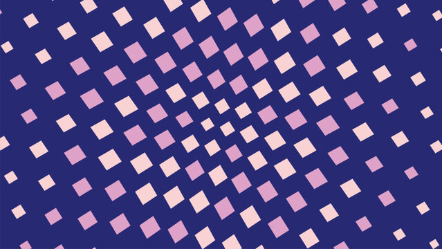 Abstract geometric diamond pattern background. Seamless purple and white 3D cube texture for modern design projects.