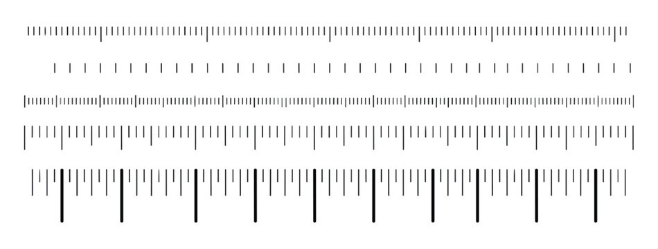Ruler Markings: A close-up view of precise measurement lines and increments on various rulers, illustrating scale and accuracy.