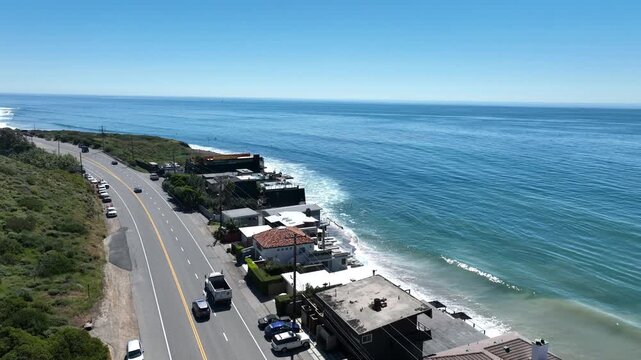 Countyline beach in Malibu California Aerial View