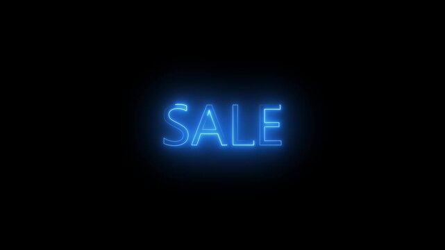 Black Friday sale neon sign banner background for promo video Video animation of glowing neon sign with message, sale in red on reflecting floor. - Abstract background - seamless loop