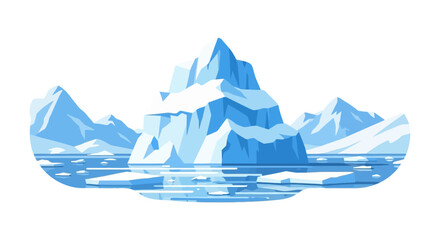 Massive icebergs floating in a cold arctic sea © deril