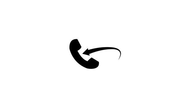 Outgoing call phone icon and animation on white background.