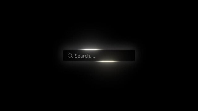 Search bar animation black background gold neon search box overlay glowing search bar motion graphics youtube search bar animation overlay effects 4k typing search engine icon element transparen