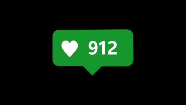 4K of 1000 likes counting animation in black and black screen background 4k video animation.