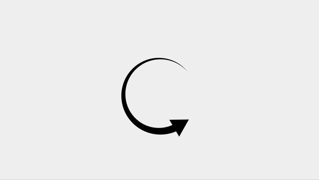 Circle arrow refresh and reload icon animation with loading progress. black background loading bar 4k video digital creative loading bar abstract load white background.