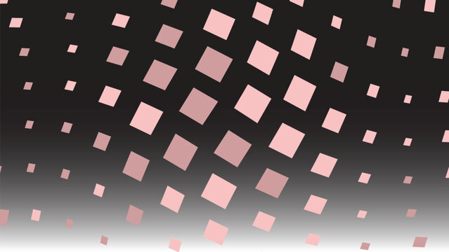 3D geometric paper squares floating in abstract space. Minimalist pink cubes composition for modern design projects.
