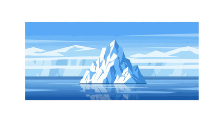 Large iceberg floating in arctic ocean landscape © nanda