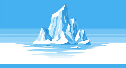 Majestic arctic iceberg floating in blue ocean water © nanda