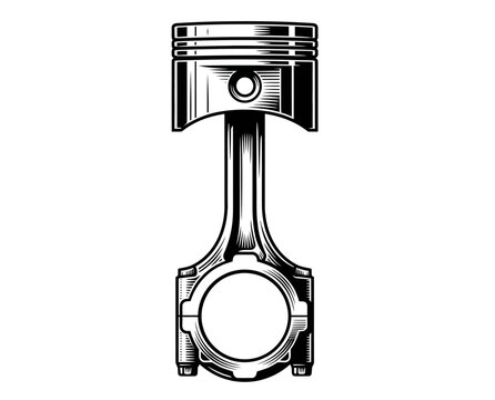 engine piston vector illustration for automotive and mechanical design theme
