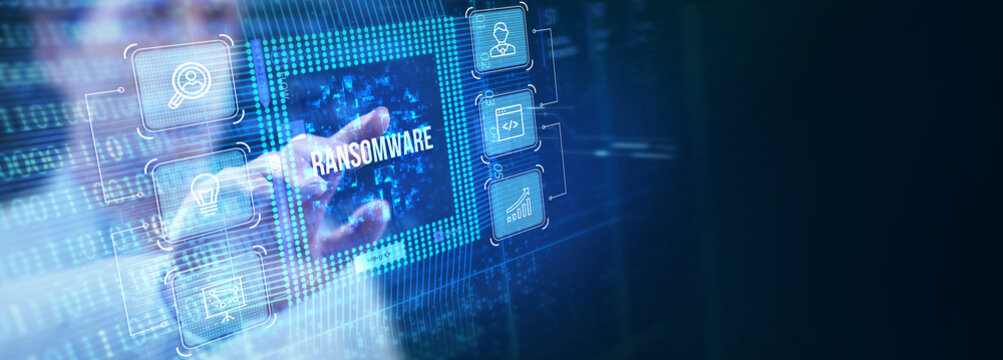 Cyber security lock that is being decoded using a ransomware