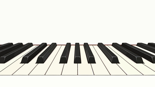 Elegant piano keys illustration with rhythmic black and white pattern isolated on clean background