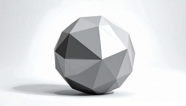 Geometric 3D Sphere with Faceted Design