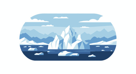 Large iceberg floating in cold arctic sea waters © nael