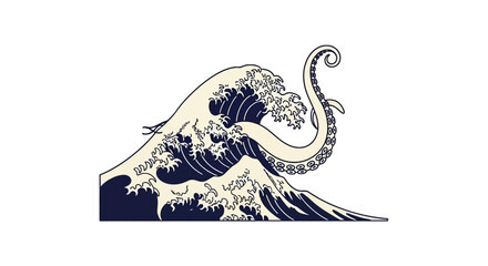 Great ocean wave with giant octopus tentacles © nael