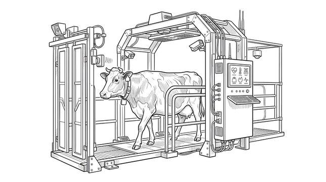 Smart Livestock Health Monitoring System Black and White