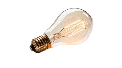Classic vintage style clear glass light bulb layout isolated on transparent background cut out © Ivan