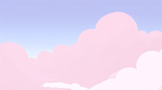 Pastel Pink Cloudscape with Soft Fluffy Clouds