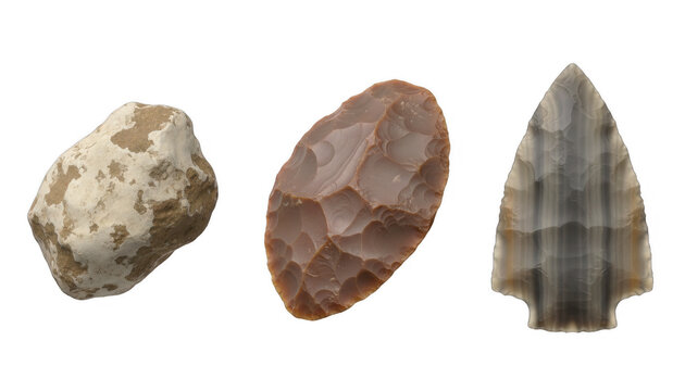 Three Ancient Stone Tools Prehistoric Artifacts