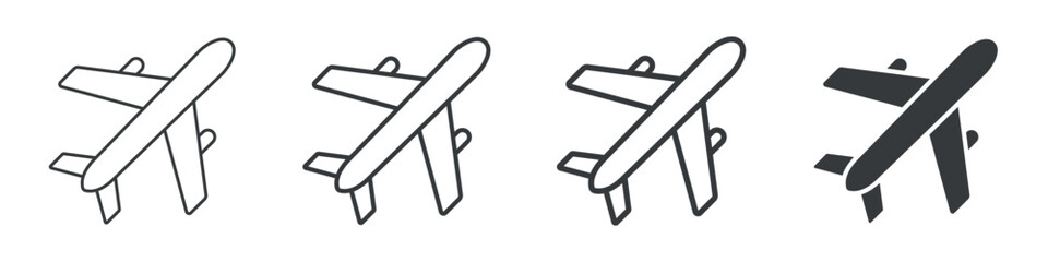 Airplane Different Icon Set Simple Style Collection  © Faizal