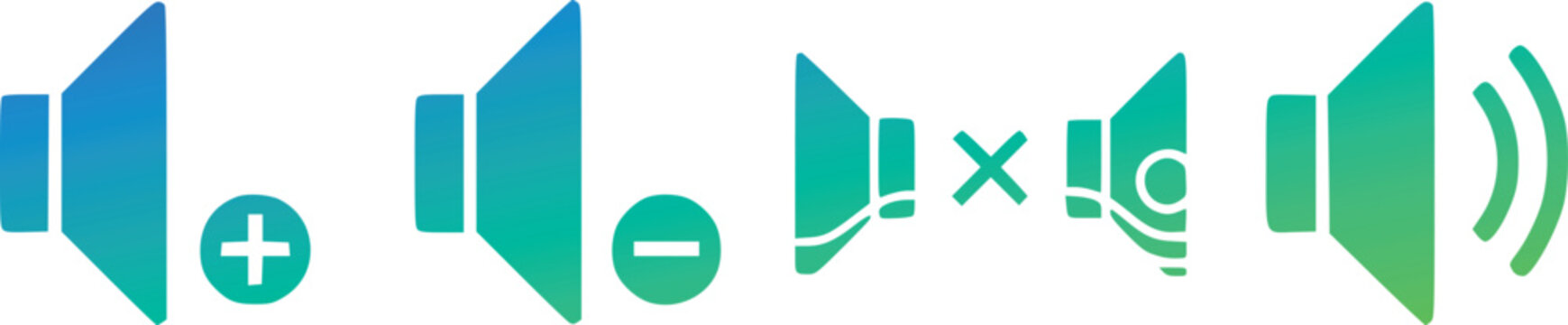 Math Symbols with Multiplication and Division Signs, Green and Blue Glossy Geometric Icons on Transparent Background