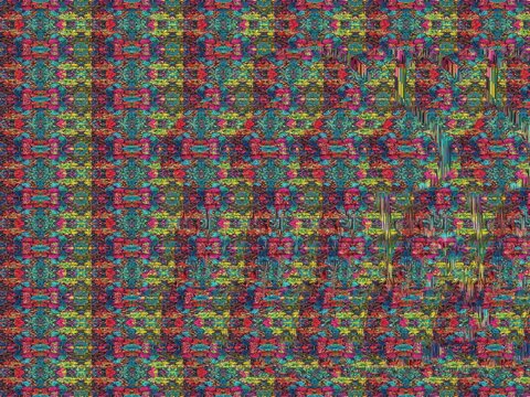 Hidden 3D mushroom house stereogram.Perfect for brain training, visual perception exercises, educational materials, puzzles, fantasy themes, and optical illusion collections.