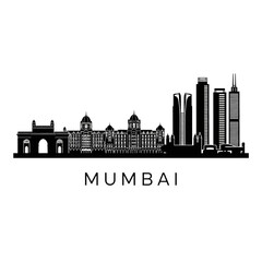 Obraz premium Mumbai Skyline Silhouette: Iconic Cityscape Design
