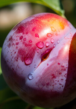 Ripe red apple with bite mark