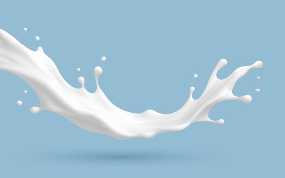 Milk splash. White dairy liquid flow. Vector illustration_1