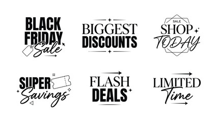 Obraz premium Black Friday sale promotional text designs with transparent background for marketing materials