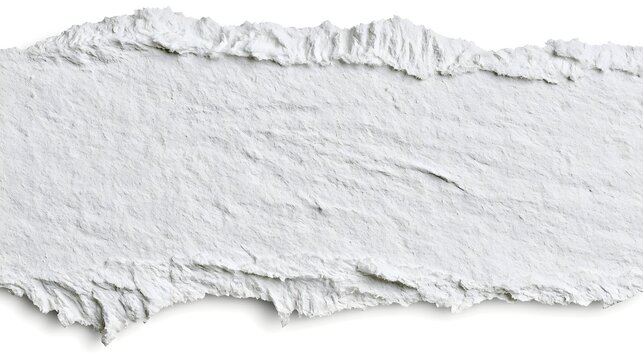 Torn edge white paper banner or advertising strip, for mockup or overlay effect, Isolated on white background background,