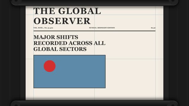 Newspaper Animation with Global Business Headline and Minimalist Design