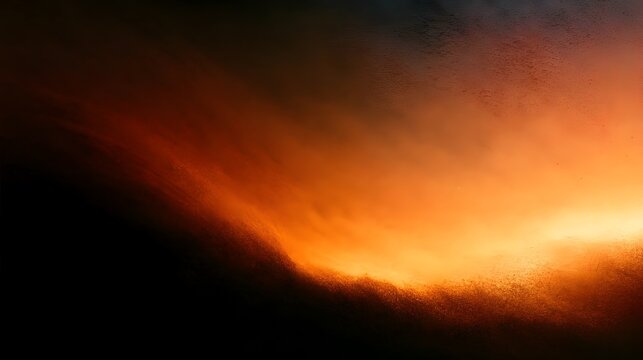 Warm earthy orange and dark brown abstract gradient background with soft glowing light effects and grainy film texture for artistic creative design. Stock Illustration
