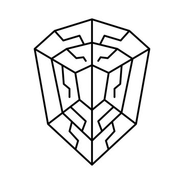 Crystal Shield Emblem Line Icon