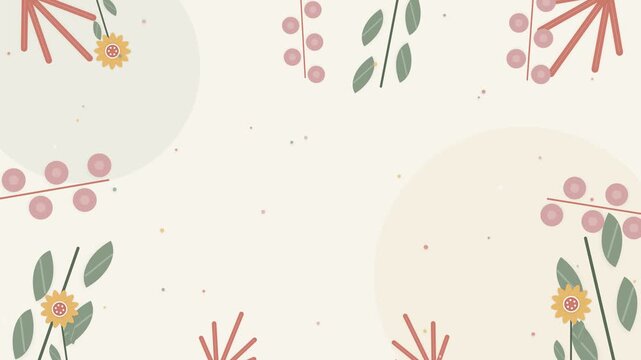 Minimalist Floral Border Background with Spring Flowers and Copy Space for Commercial Projects