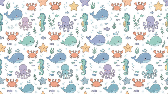 Cute Sea Creatures Pattern