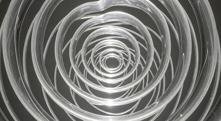 Obraz premium Concentric glass rings tunnel interior structure 3d rendering